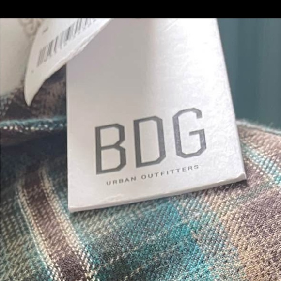 NWT Urban Outfitters BDG Patchwork Brown/Green Plaid Velvet Oversized Women’s M - Picture 2 of 13